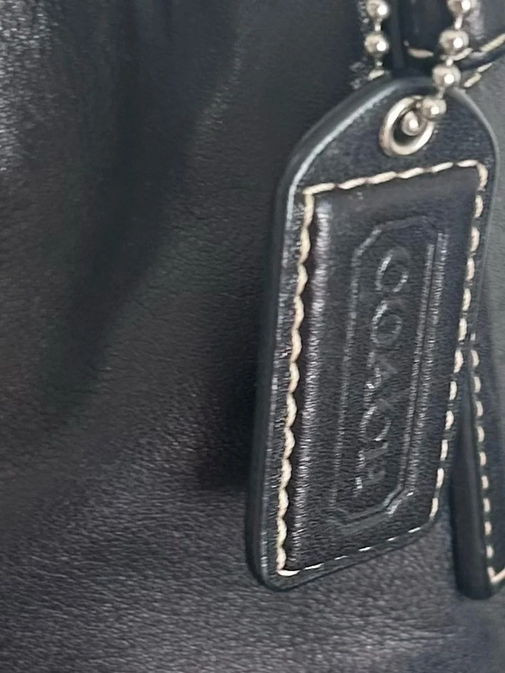 Vintage Y2K Coach Hamptons Black Leather Shoulder Bag